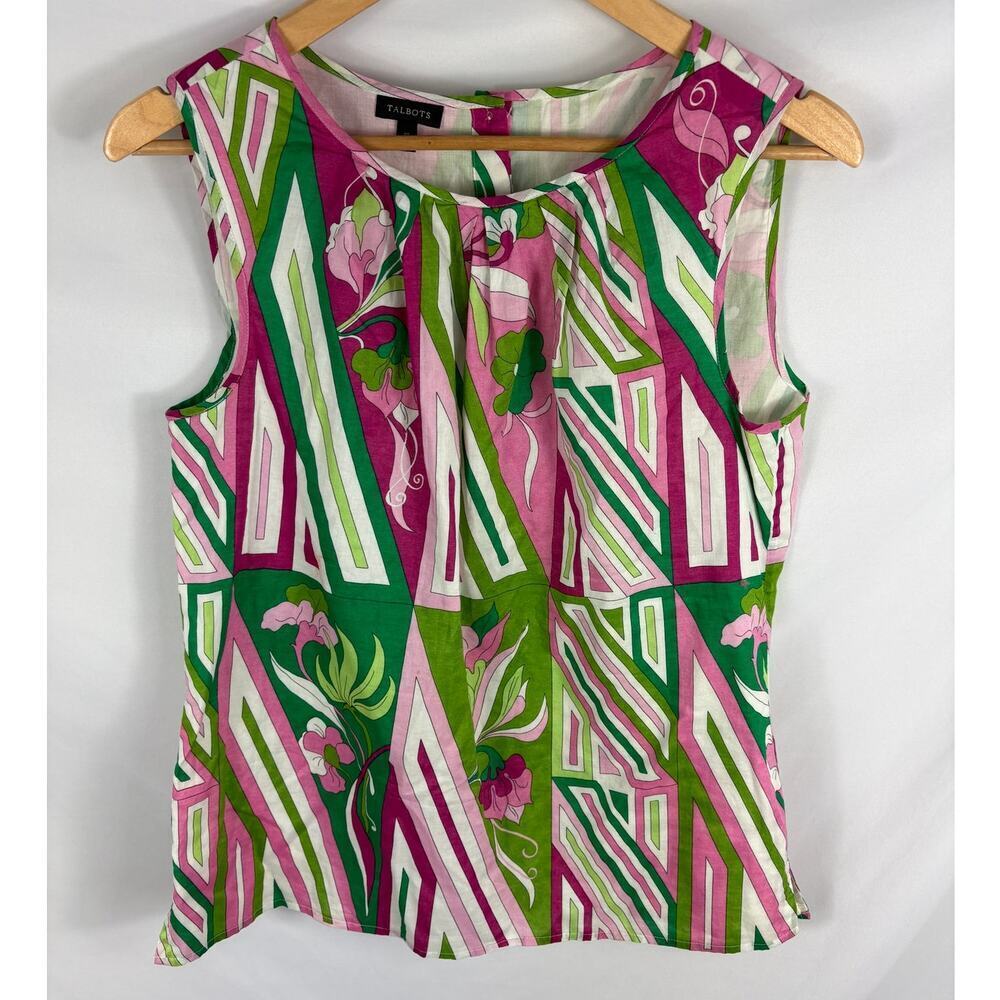 Talbots Floral Colorful Sleeveless blouse Size 10